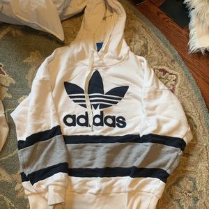 Adidas color block varsity stripe hoodie